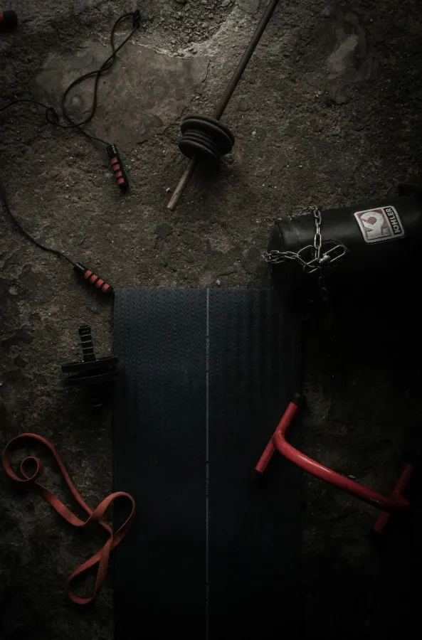 Gym equipment on floor